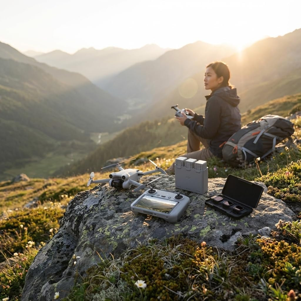 DJI Mini 5 Pro Drone RC2 Fly More Combo Lightweight Camera Aerial UAV Beginner Bundle | Extended Flight Smart Tracking Portable Photography Kit with 64GB Card + Landing Pad + More