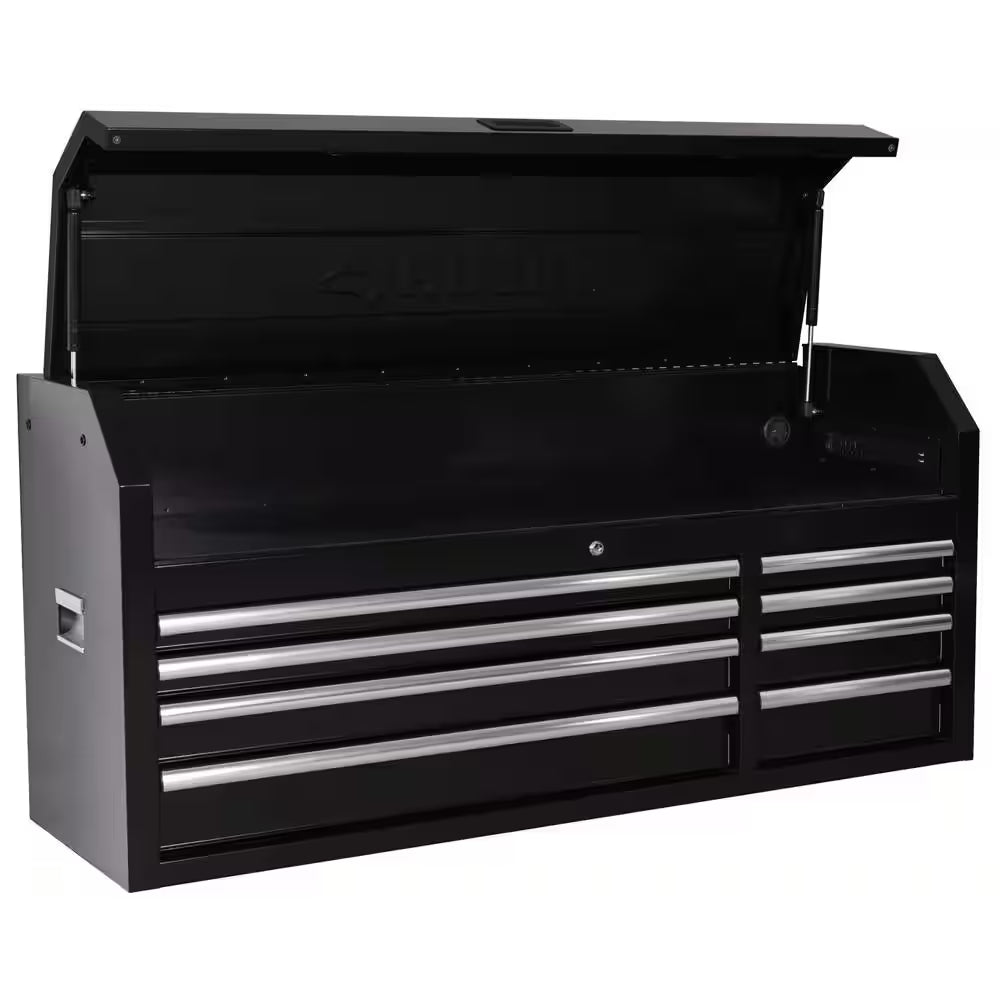 Modular Tool Storage 52 In. W Standard Duty Black Mobile Workbench Cabinet with 8-Drawer Top Tool Chest